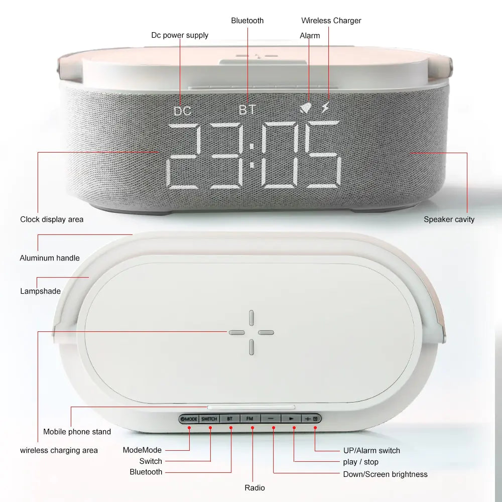 Wireless Charging Alarm Clock